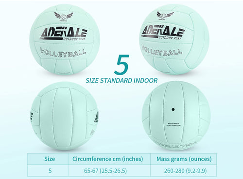 Adekale Official Size 5 Green Volleyball,Waterproof Soft Indoor Outdoor Volleyball For Game Gym Training Beach Play Suggest A Ch