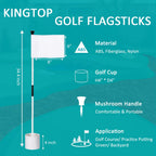 Kingtop Miniature Golf Flagstick, Practice Putting Green Flags For Yard, Chipping Golf Pin Flag Hole Cup Set, Portable 2-Section