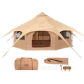 VEVOR Canvas Tent, 4 Seasons 5 m/16.4 ft Bell Tent, for Camping with Stove Jack, Breathable Yurt for up to 8 People, Family Camp