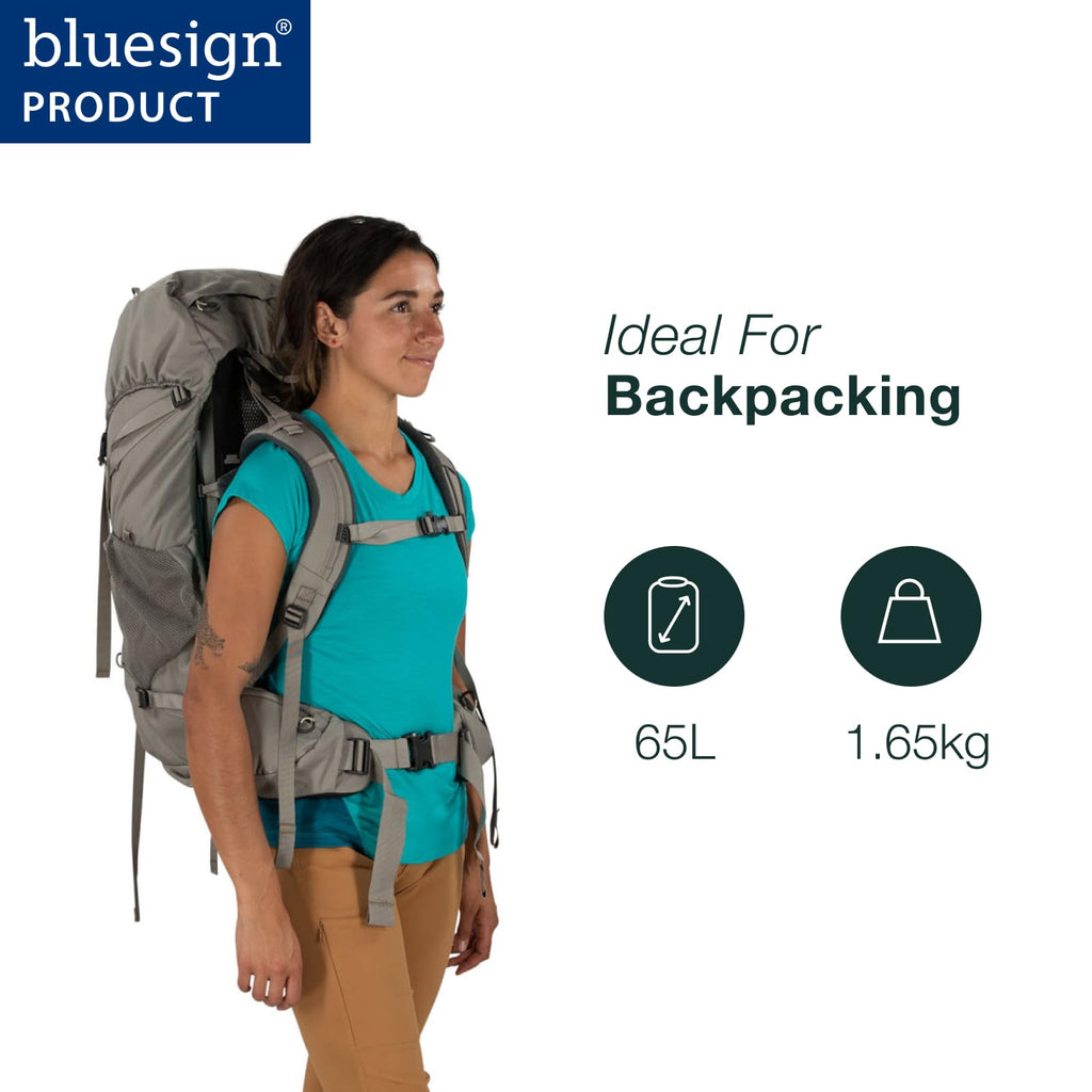 Osprey Renn 65L Womens Backpacking Backpack, Dark Charcoal/Gray Wolf, Extended Fit