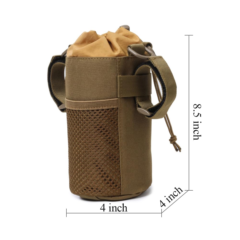 Tegool Water Bottle Sleeve Bag Bottle Holder Tactical Water Bottle Pouch Not Oversize (Brown)
