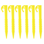 Camdesign 6Pc Visible Yellow Plastic Universal Tent Pegs Ground Nail Stakes For Camping Gardening Dji Drone Landing Pad Canopies