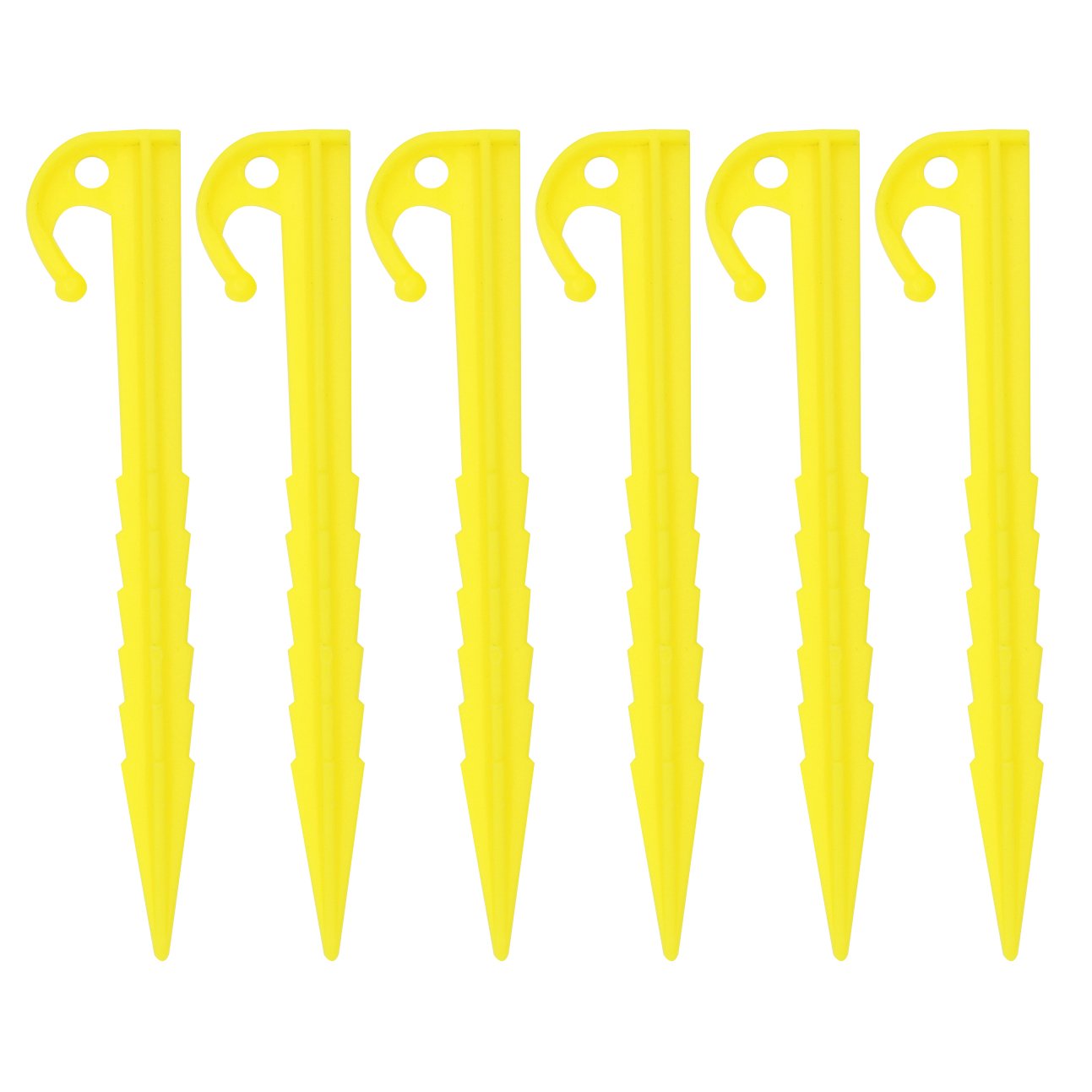 Camdesign 6Pc Visible Yellow Plastic Universal Tent Pegs Ground Nail Stakes For Camping Gardening Dji Drone Landing Pad Canopies