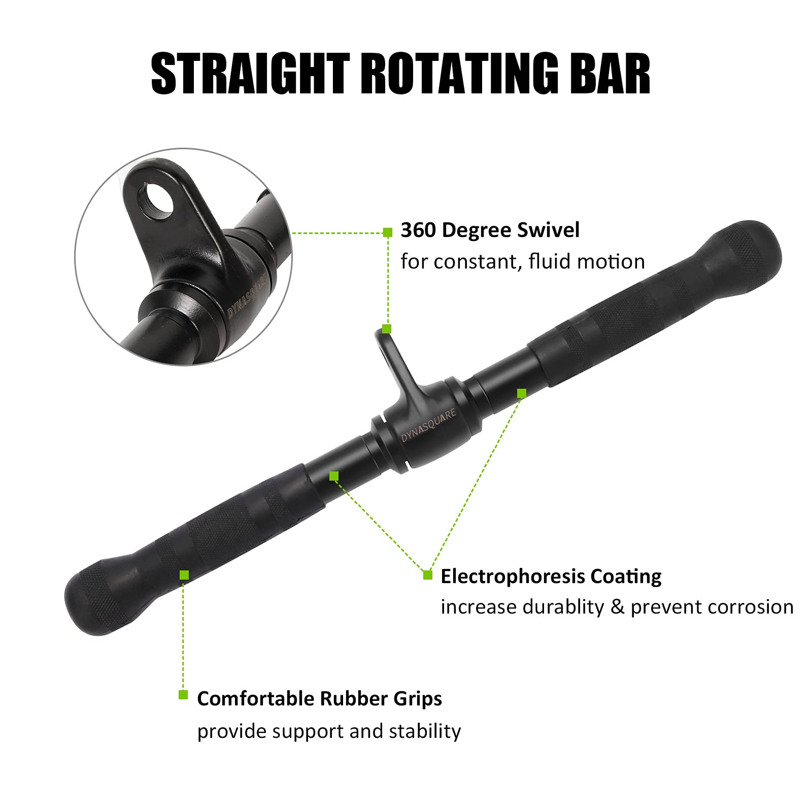 Dynasquare Cable Attachments For Home Gym, Lat Pulldown Attachment, Weight Machine Accessories, Straight Pull Down Equipment, V-