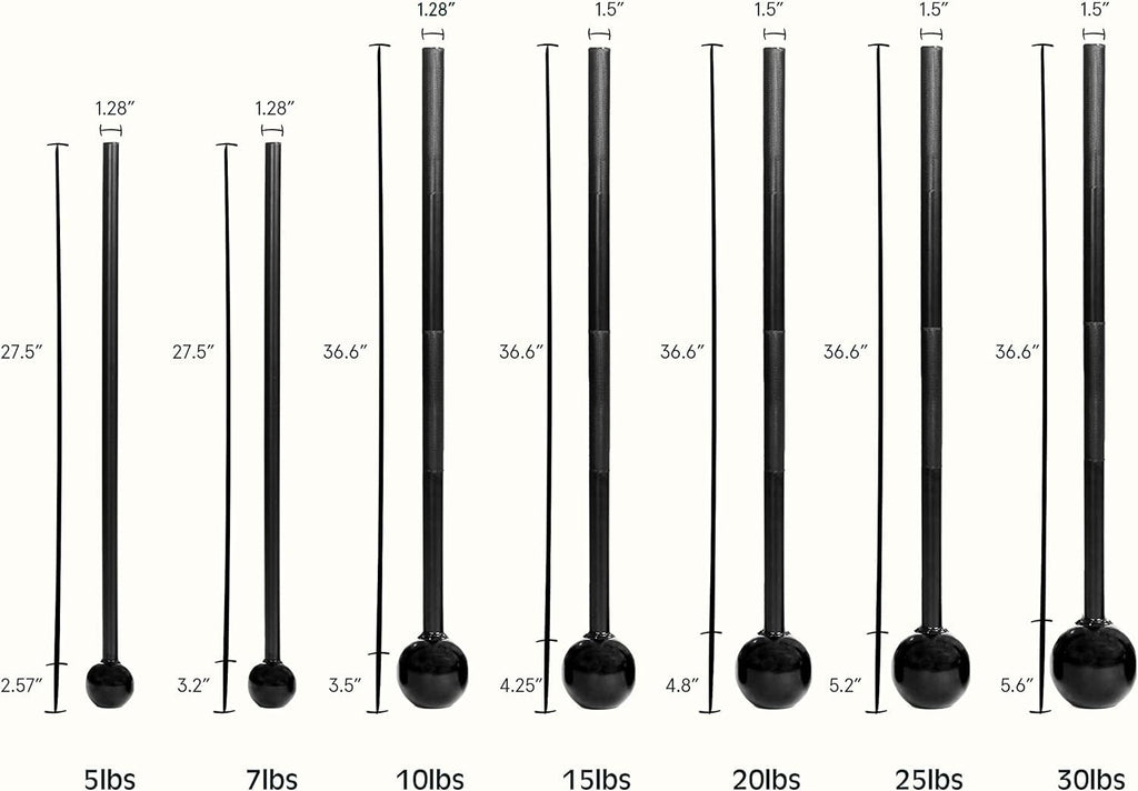 Retrospec Steel Macebell 5 To 30Lbs For Men, Women Steel Mace Strength Training, Full Body Workouts , Matte Black, 7 Lbs