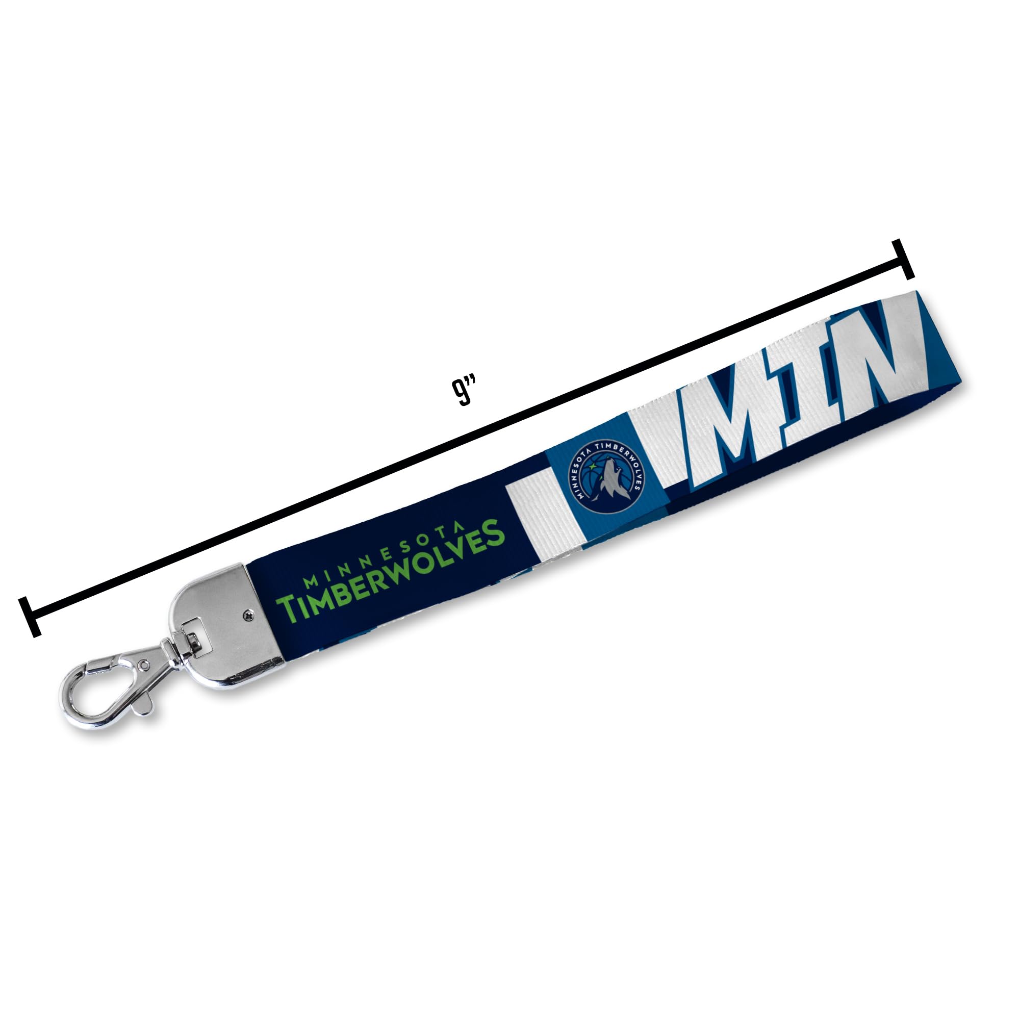 Rico Industries Nba Basketball Minnesota Timberwolves Wrist Lanyard Key Chain, Cute Wristlet Strap Keychain Holder For Women Men