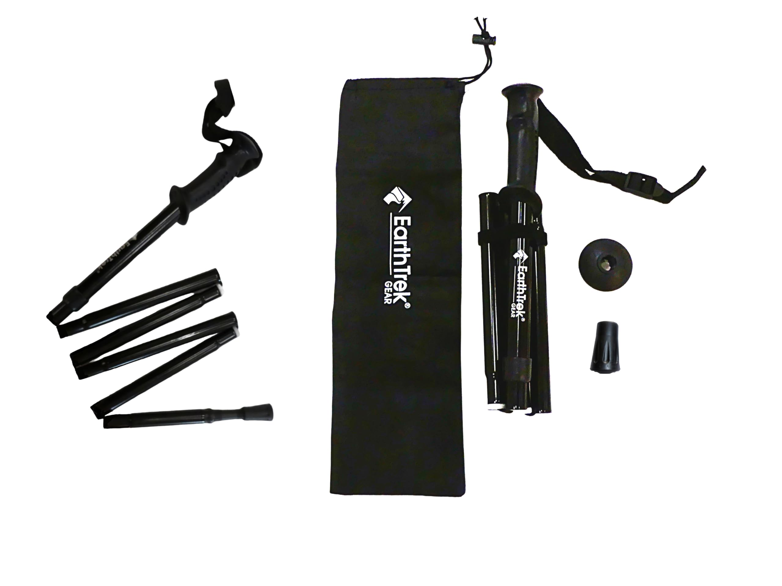Earthtrekgear Folding Collapsible Travel Hiking Walking Trekking Pole/Shorter Womens Pole