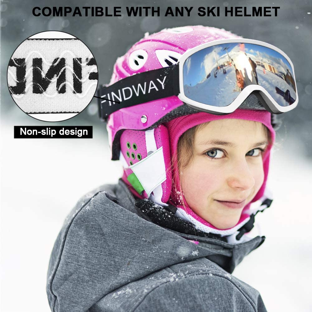 Findway Kids Ski Goggles, Kids Snow Snowboard Goggles For Boys Girls Youth Otg