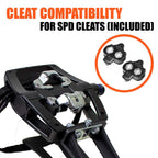 Bv Bike Pedals Shimano Spd/Look Delta Compatible 9/16'' With Toe Clips - Peloton Pedals For Regular Shoes - Toe Cages For Peloto