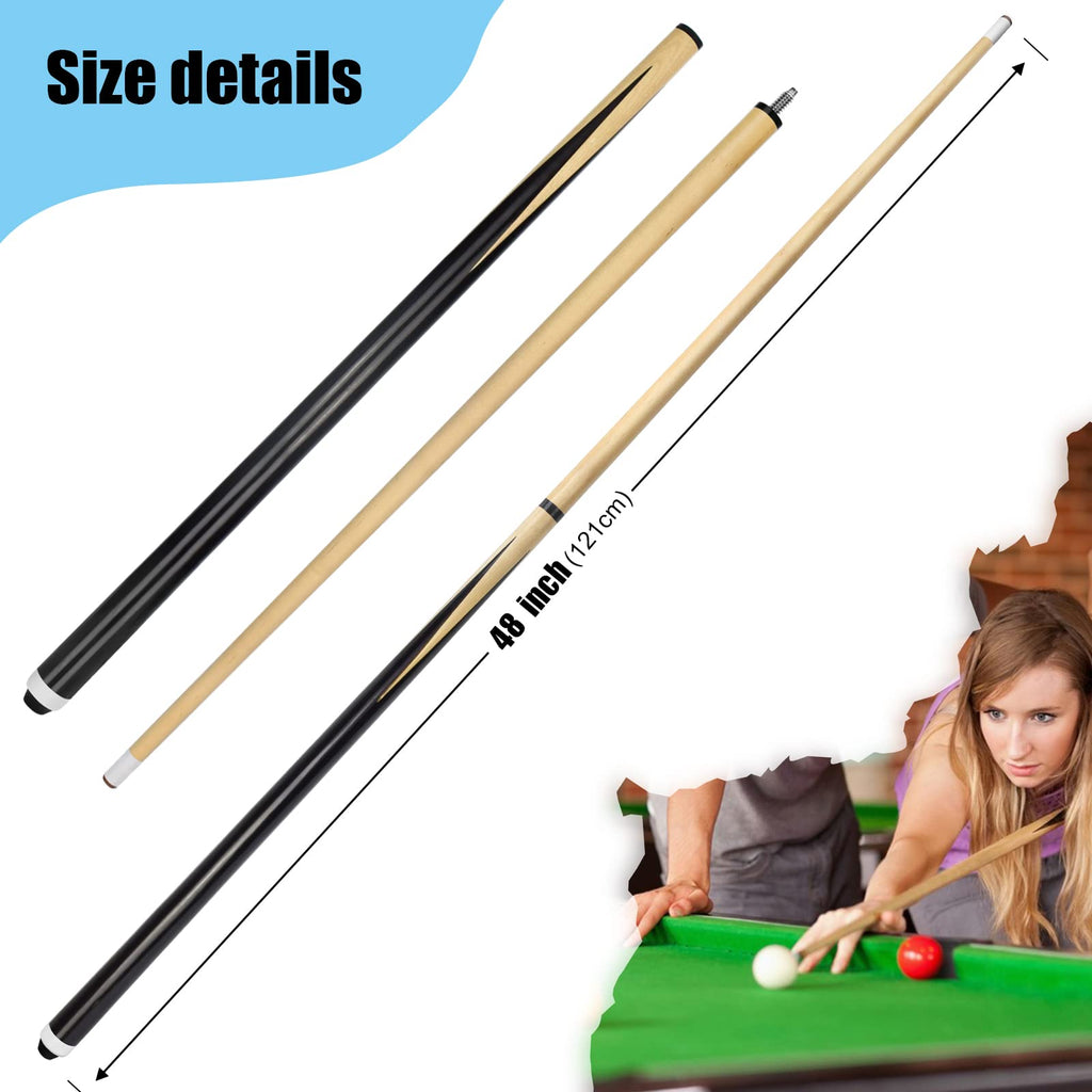 Vanlan Billiard House Cue Sticks Pool Cues 2-Piece 48 Inches Billiard Tips 13Mm House Bar Billiard Cue Sticks Hardwood Cues Set