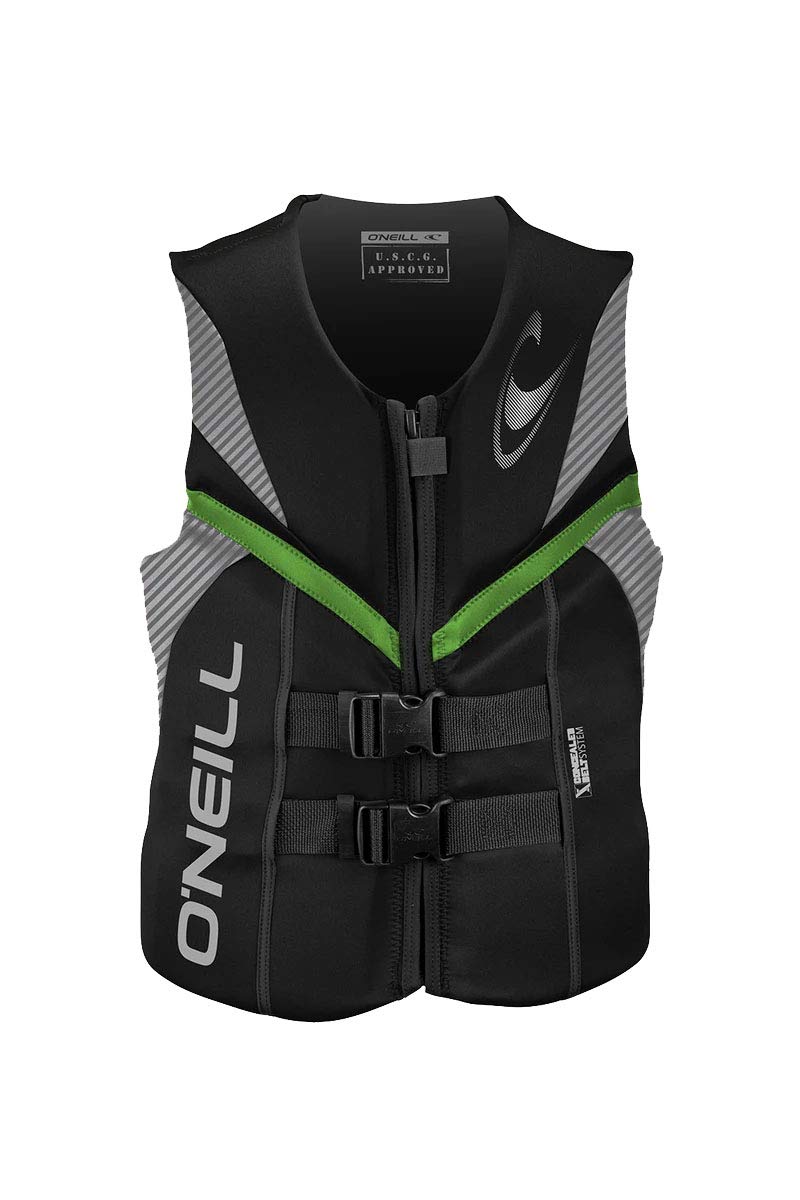 O'Neill Wetsuits Men'S Reactor Uscg Life Vest Blklundglo Med, Black/Lunar/Day-Glo, Medium