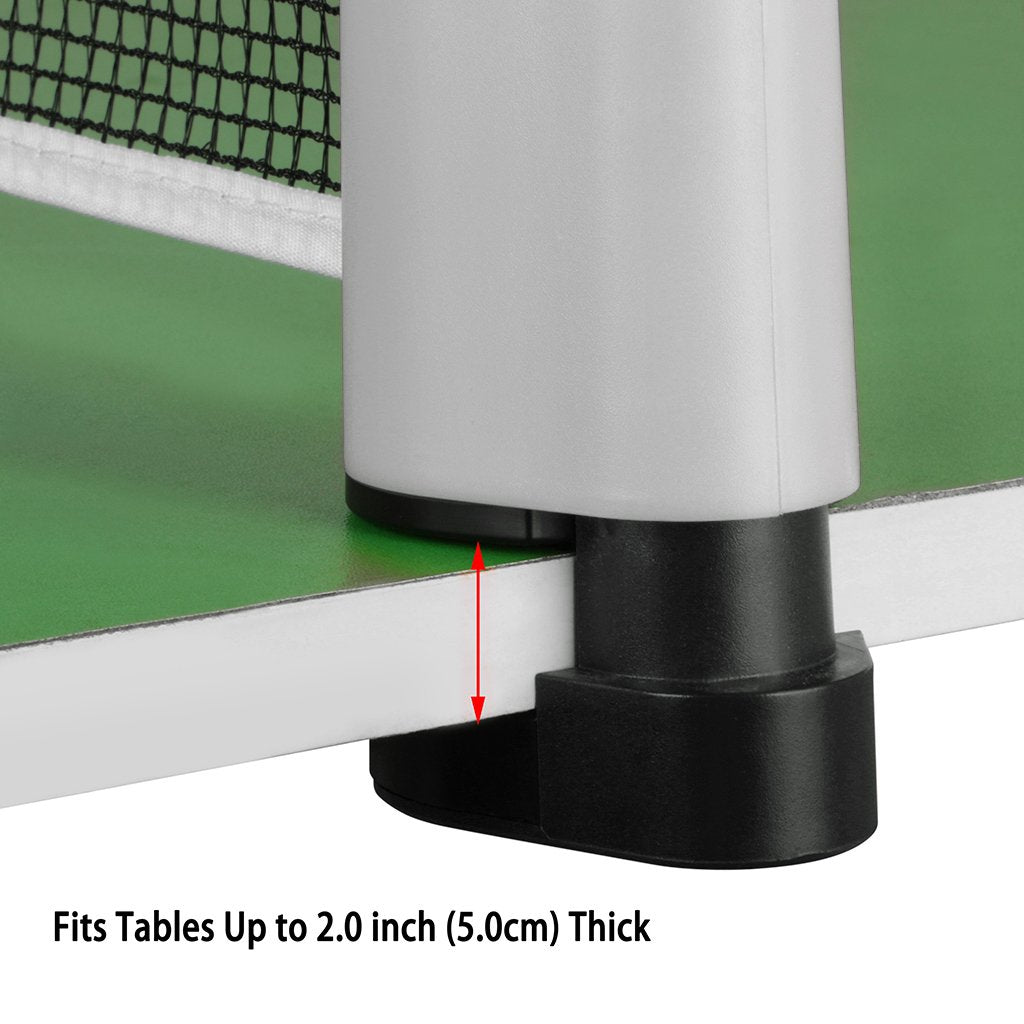 Hipiwe Retractable Table Tennis Net Replacement, Ping Pong Net And Post, 6 Feet(1.8M, Fits Tables Up To 2.0 Inch (5.0 Cm) (Grey)
