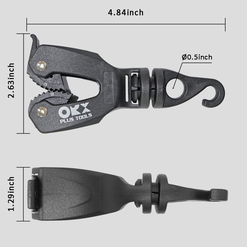 Orxplus Tools 2Pcs One-Handed Tarp Clips With Hook Tent Clips Awning Clamp Set Tent Clamps For Camping Canopies, Car Cover, Wint