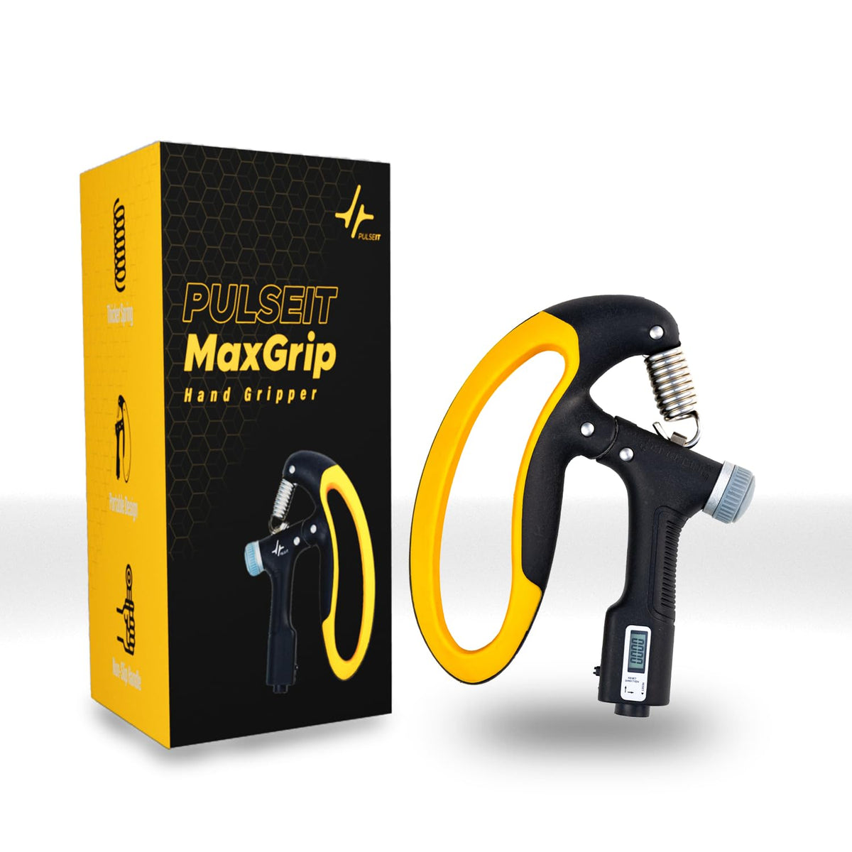 Pulseitmaxgrip DHand Gripper With Counter Adjustable Resistance Hand Grip Strengthener For Forearm, Wrist & Finger Training P