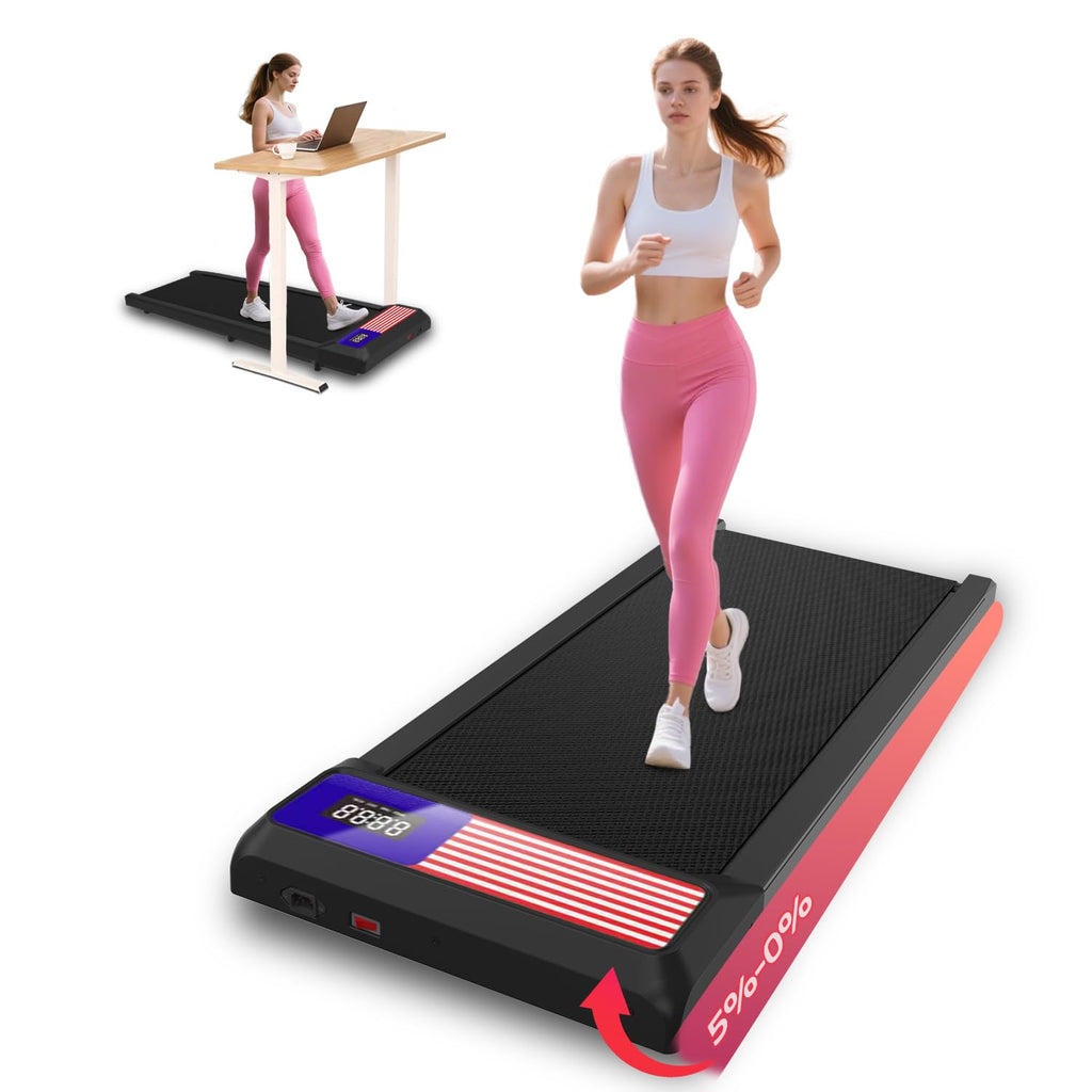 Walking Pad Treadmill, Under Desk Walking Mat With Incline For Home And Office, 2.5Hp Low Noise Treadmill With Remote Control, C