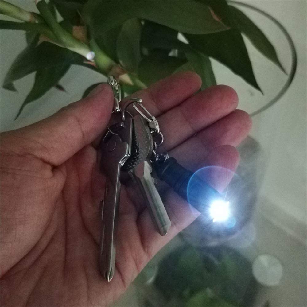 Super Mini Small Tiny Keychain Flashlight, Smallest Bright Key Ring Light Torch For Edc Emergency Dog Walking Sleeping Reading G