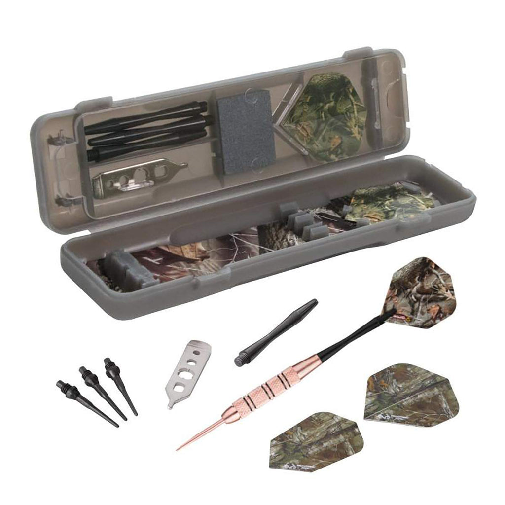 Fat Cat Realtree Hardwoods Hd Camo Steel Tip Darts With Storage/Travel Case, 23 Grams
