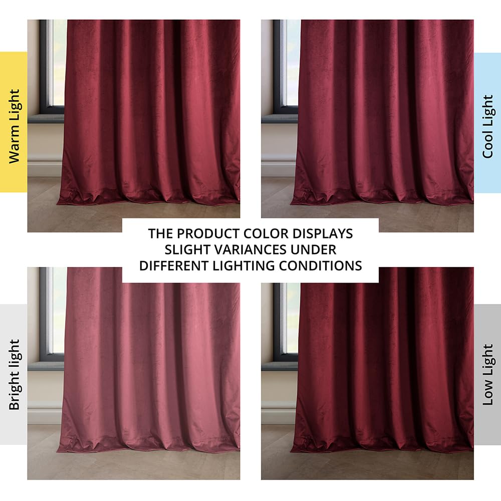 Hpd Half Price Drapes Heritage Plush Velvet Curtains For Bedroom  Living Room 50 X 96, Vpyc-179758-96 (1 Panel) Cinema Red