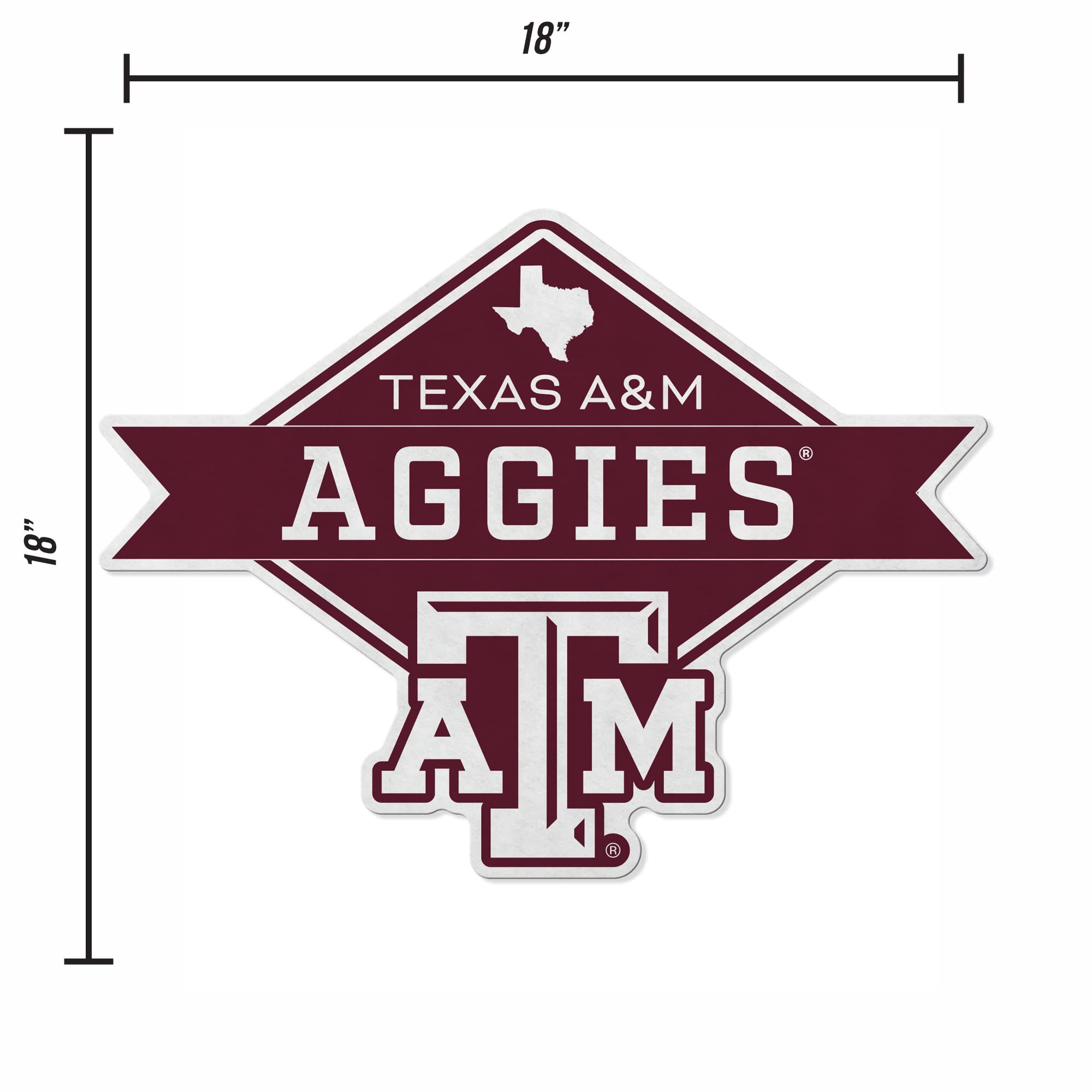 Rico Industries Ncaa Texas A&M Aggies Diamond Shape Cut Pennant - Home And Living Room D  Cor - Soft Felt Ez To Hang