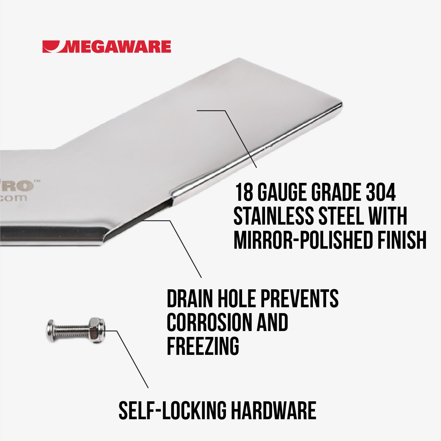 Megaware Skegpro 664 - Protects Against Damage From Ramp Dragging, Rocks, Debris And Submerged Objects - Stainless Steel Skeg Pr