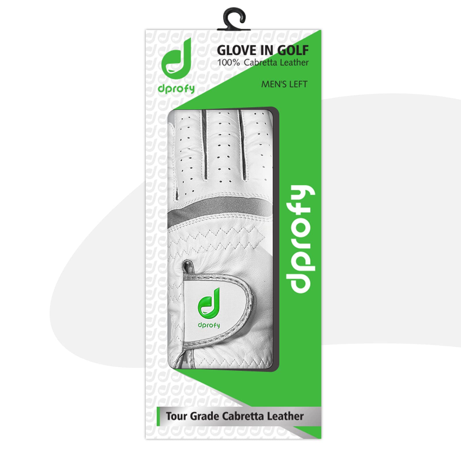 Dprofy Mens Golf Glove Pro Cabretta Leather Golf Gloves Golf Accessories, Pack Of 2 (Large)