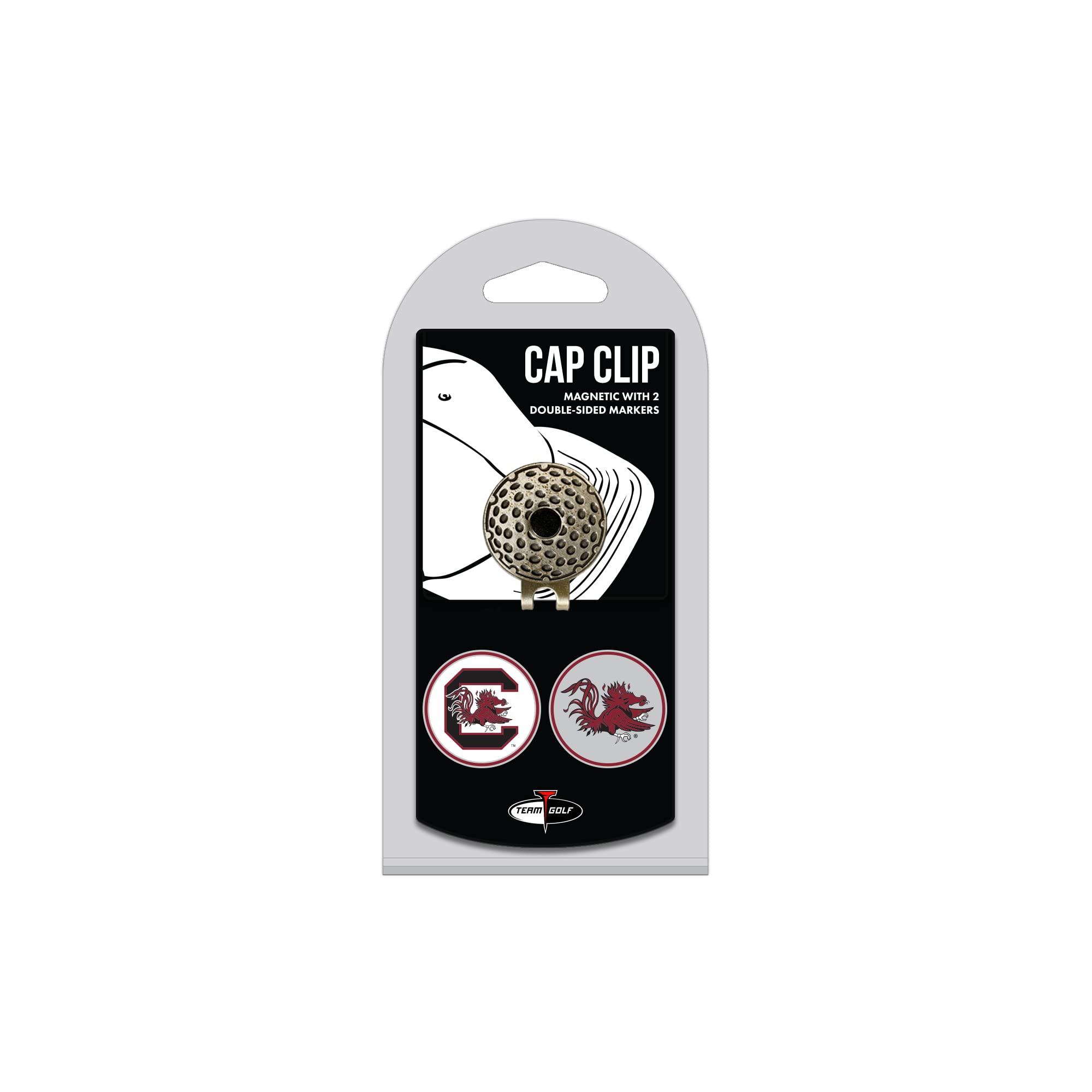 Team Golf Ncaa South Carolina Gamecocks Cap Clip With 2 Golf Ball Markers Golf Cap Clip With 2 Removable Double-Sided Enamel Mag