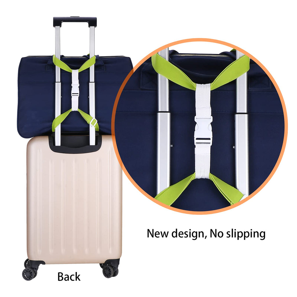 Guanjunx Luggage Straps Bag Bungees For Add A Bag Easy To Travel Suitcase Elastic Strap Belt Long Green (Gb-002)