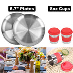 Bisgear Camping Cookware Kettle Backpacking Stove Mess Kit, Camping Pots And Pans Set With Cups Plates Utensils, Camping Kitchen