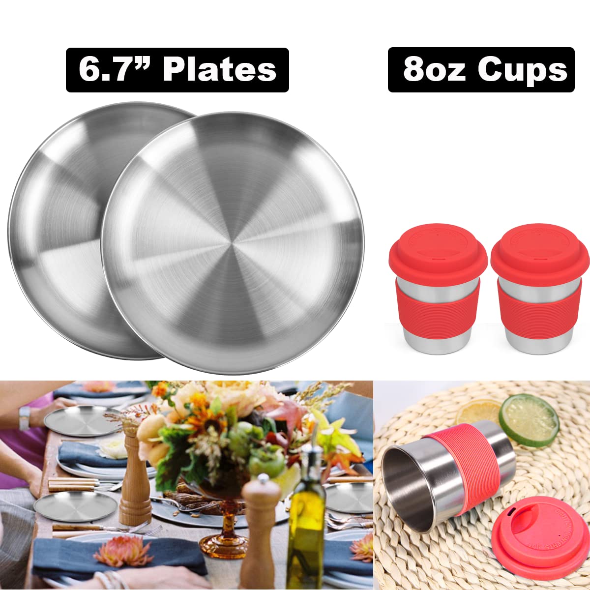 Bisgear Camping Cookware Kettle Backpacking Stove Mess Kit, Camping Pots And Pans Set With Cups Plates Utensils, Camping Kitchen