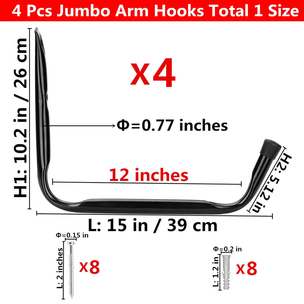 Yisunnan Kayak Storage Utility Rack, Heavy Duty Garage Hangers, Wall Mount Or Dock Hanging Hooks For Canoe,Paddle Board,Surfboar
