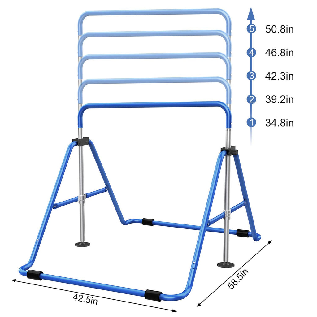 Tepemccu Expandable Gymnastics Bars,Adjustable Height Gymnastic Horizontal Bars,Junior Training Bar Children Folding Training Mo