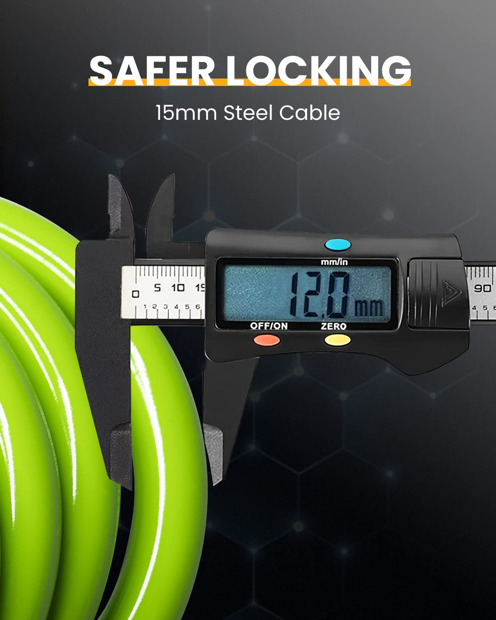 KEYSTP Bike Lock Cable with Combination,High Security 5-Digit Resettable Combination Bicycle Lock Anti-Theft, with Mounting Brac