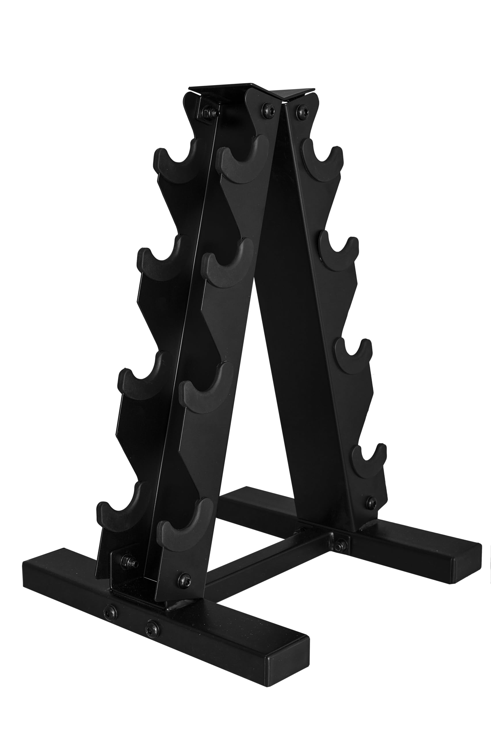 CAP Barbell 100 LB Rubber Coated Hex Dumbbell Hand Weight Set with Vertical Storage Rack | Black