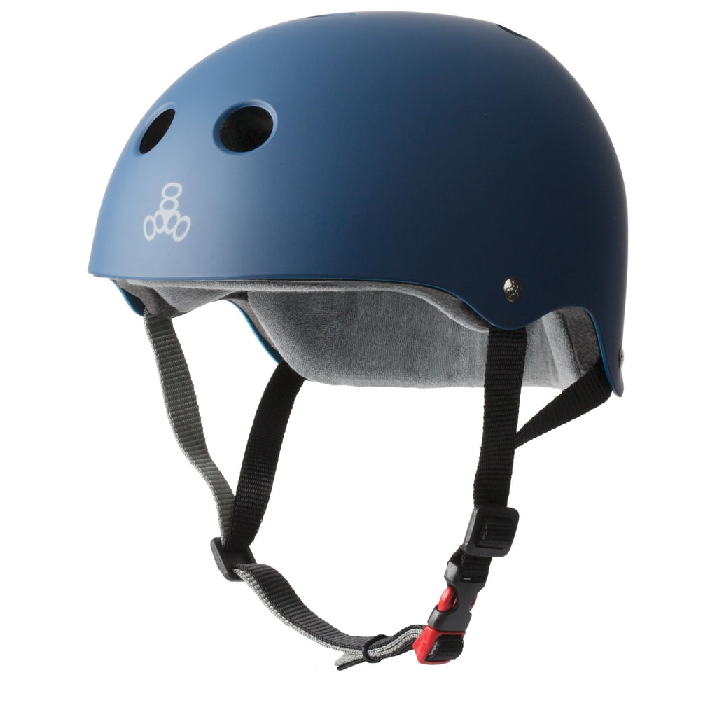 Triple Eight The Certified Sweatsaver Helmet for Skateboarding, BMX, Roller Derby and Roller Skating, Navy Matte, XL/XXL