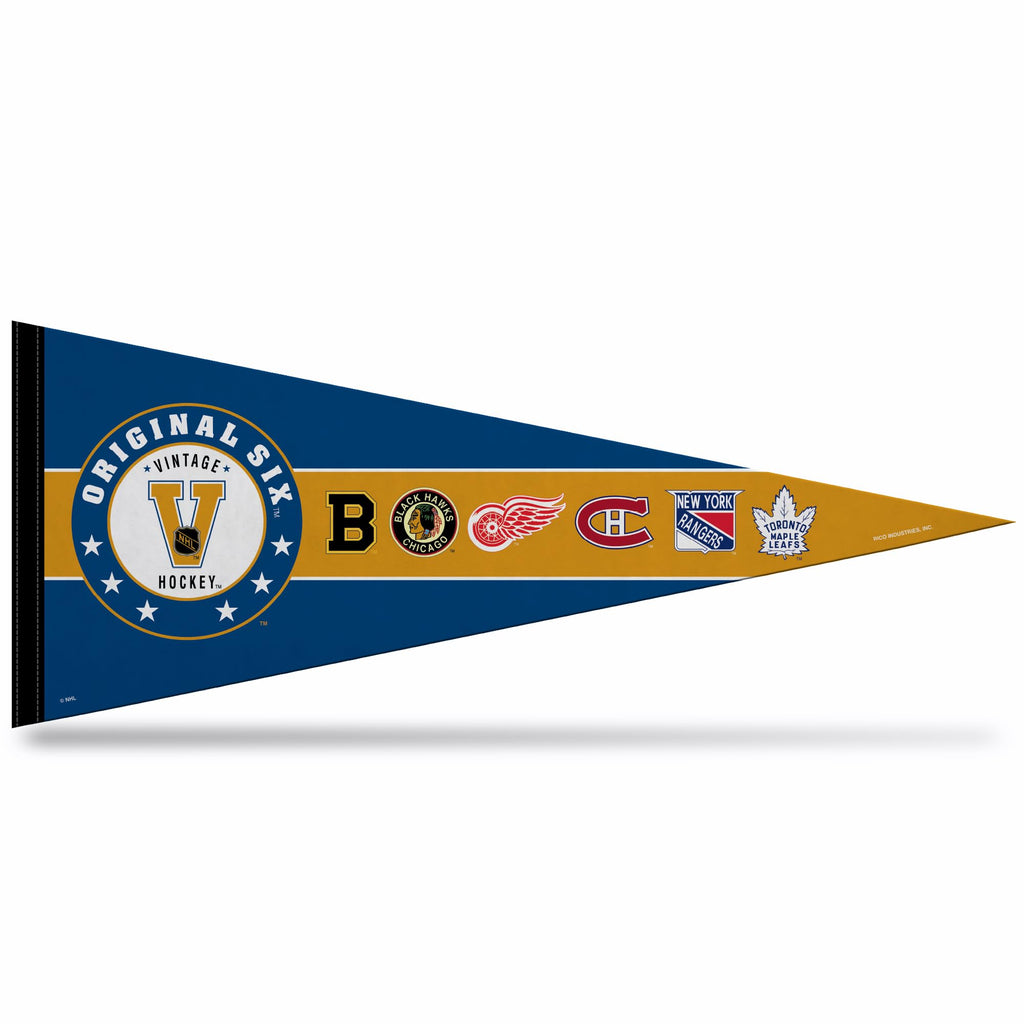 Rico Industries Nhl Hockey Original 6 12'' X 30'' Felt Wall D  Cor Pennant - Great For Home/Bed Room/Man Cave D  Cor