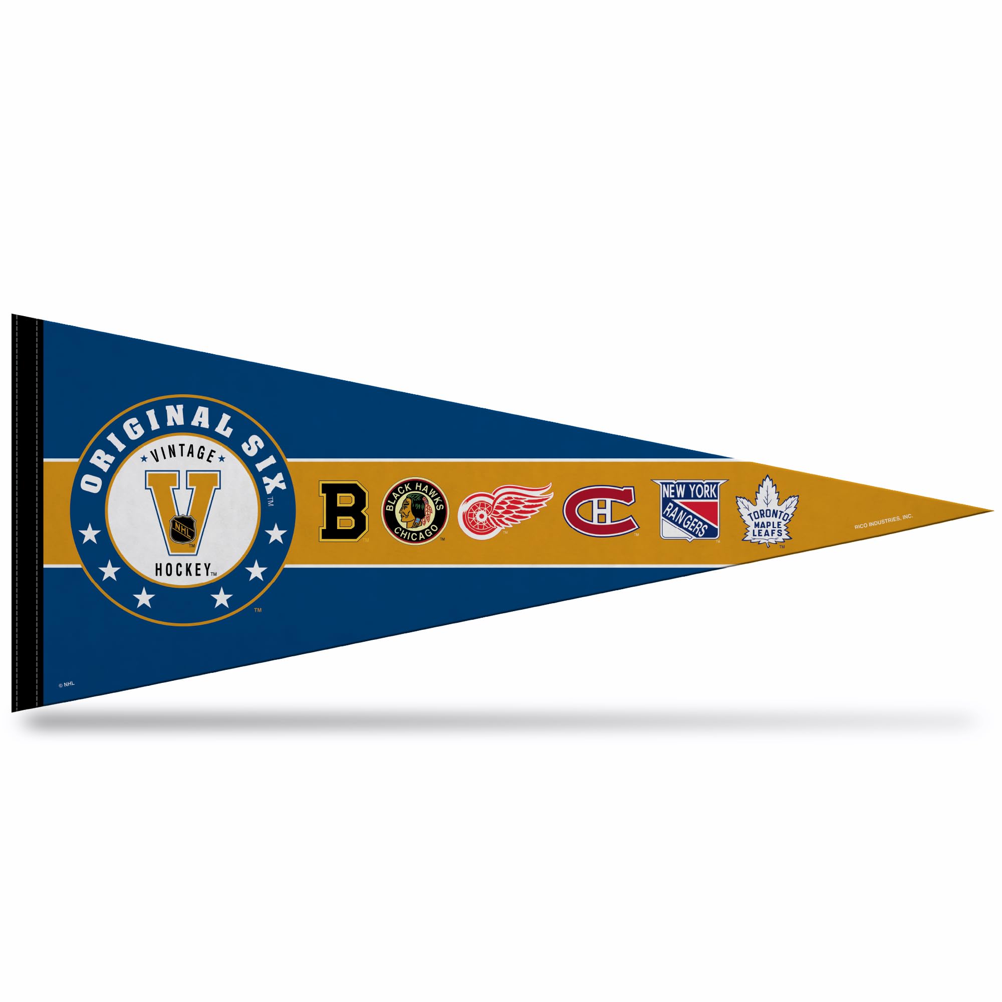 Rico Industries Nhl Hockey Original 6 12'' X 30'' Felt Wall D  Cor Pennant - Great For Home/Bed Room/Man Cave D  Cor