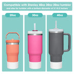 Airboat Upgrade 2PCS Protective Silicone Boot Bumper for Stanley Quencher Adventure 40oz 30oz IceFlow 20oz 30oz Tumbler, Water B