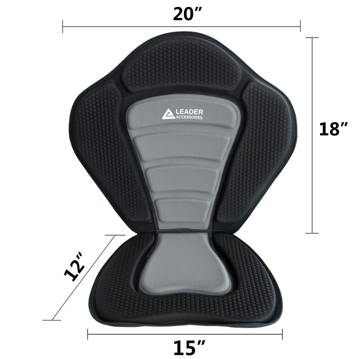 Leader Accessories Black/Gray Deluxe Kayak Seat Sup Seat Canoe Seat Boat Seat(Black/Gray)