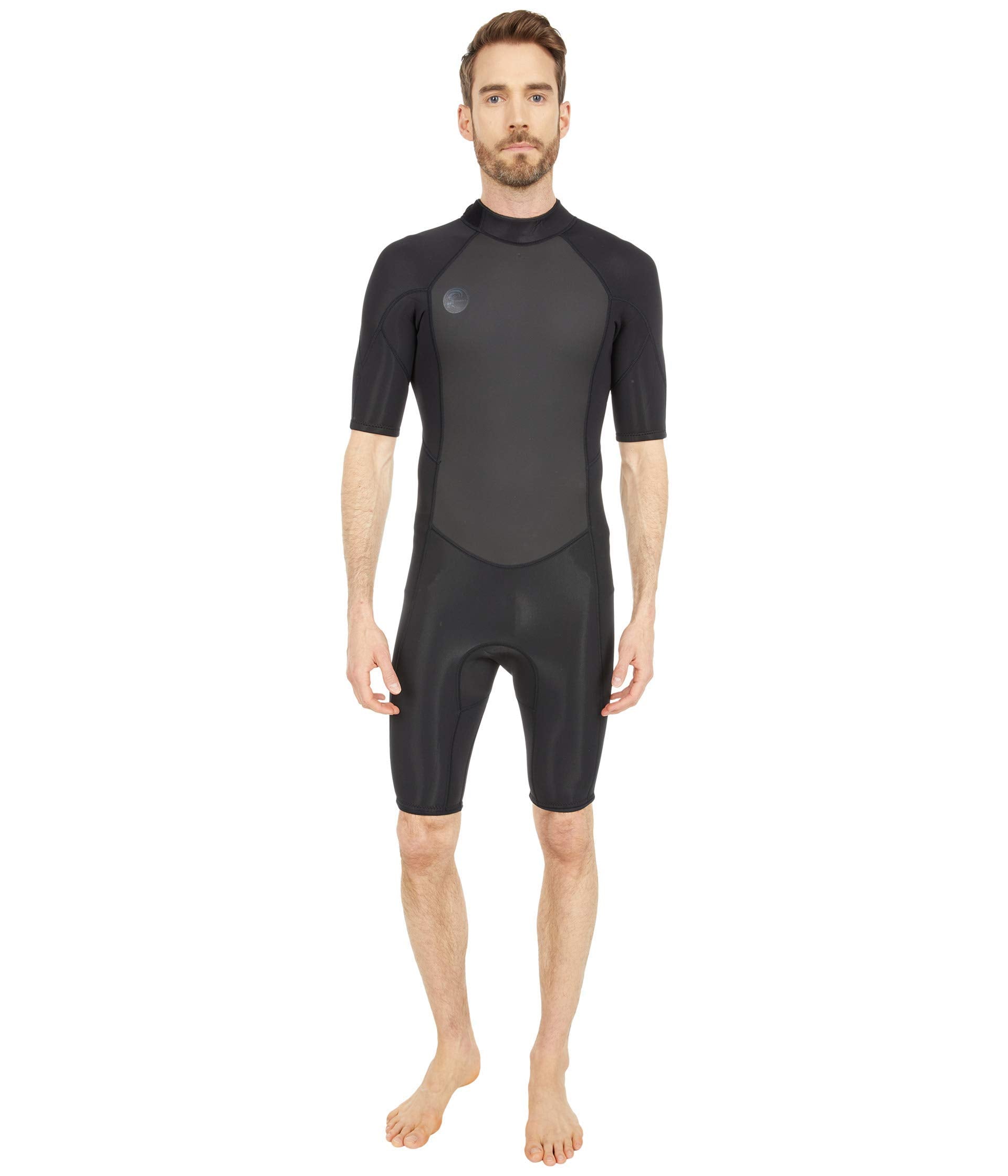 ONeill Mens ORiginal 2mm Back Zip Short Sleeve Spring Wetsuit, Black/Black, Large Short