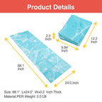 Primasole Folding Yoga Travel Pilates Mat Foldable Easy To Carry To Class Beach Park Travel Picnics 4Mm Thick, Marble Blue