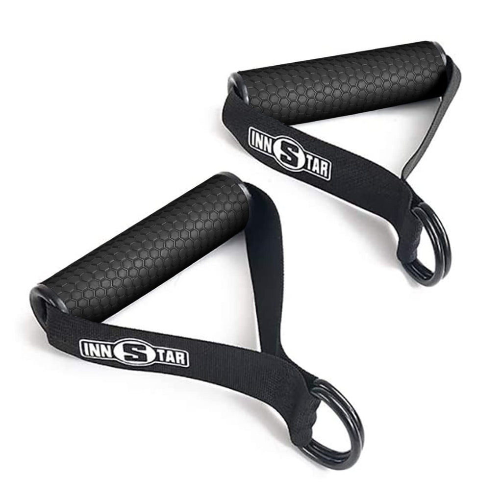 Innstar Upgraded Heavy Duty Exercise Handles, Cable Machine Attachments Resistance Bands Handles With Solid Abs Core Grips Fitne