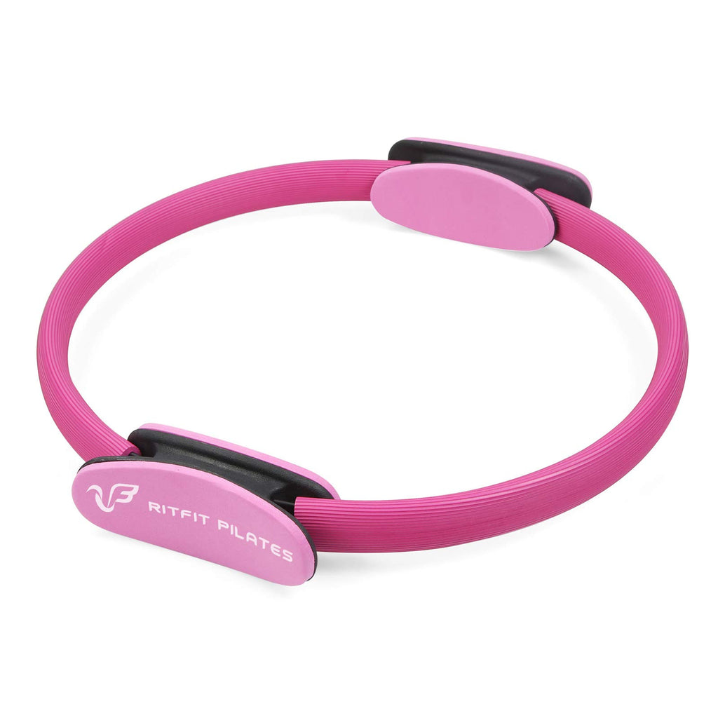 Ritfit Pilates Ring Circle - 14 Inch Magic Fitness Circle For Toning Inner & Outer Thighs, Bonus Workout Guide Included (Pink)