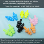 Honbay 6Pairs Reusable Silicone Swimming Earplugs Soft And Flexible Ear Plugs For Swimming, Learning, Hearing Protection, Concer