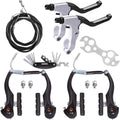 DISIWENE Complete V-Type Bike Brake Set, Front and Rear Bike MTB Brake Inner and Outer Cables and Lever Kit Includes Calipers Le