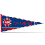 Rico Industries Nba Basketball Detroit Pistons Personalized - Custom 12'' X 30'' Soft Felt Pennant - Ez To Hang