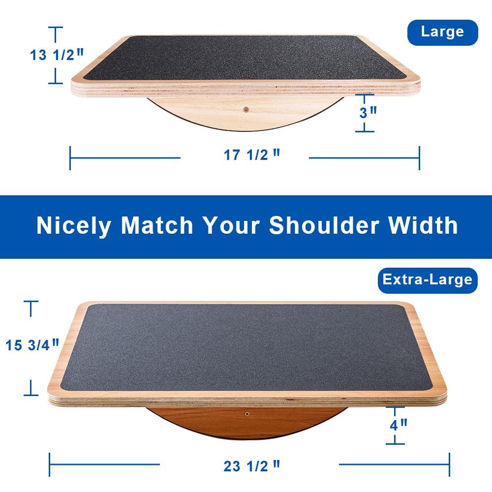 Strongtek Professional Wooden Balance Board, Rocker Board, Wood Standing Desk Accessory, Balancing Board For Under Desk, Anti Sl
