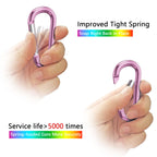 Sprookber 3'' Aluminum Carabiner D Ring, Caribeenerclips, Spring Snap Hookfor Keychain Clip,Set Of 10 (Pink)
