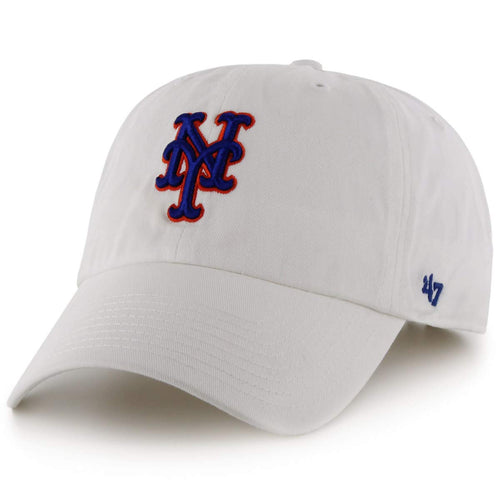 '47 New York Yankees Adjustable Cap Clean Up Mlb, White, Royal Blue, Orange, One Size