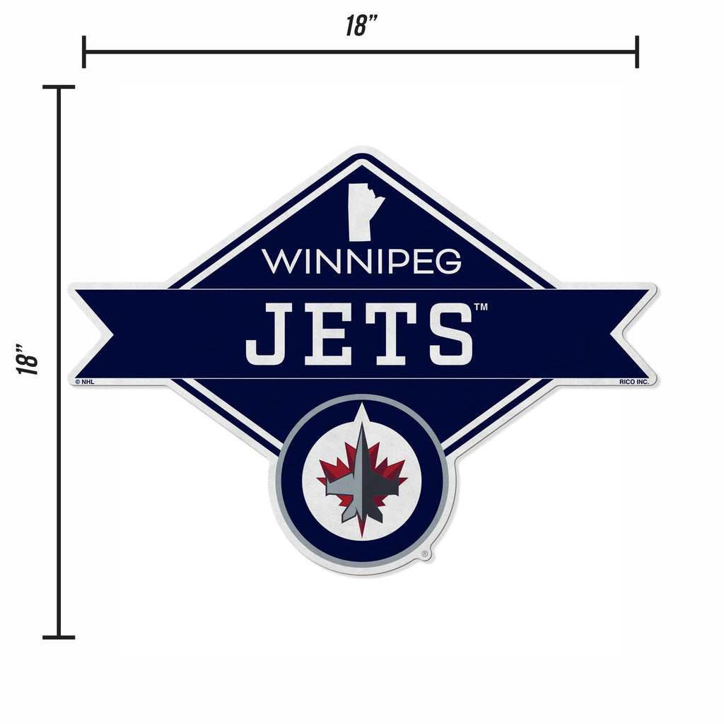 Rico Industries Nhl Winnipeg Jets Diamond Shape Cut Pennant - Home And Living Room D  Cor - Soft Felt Ez To Hang