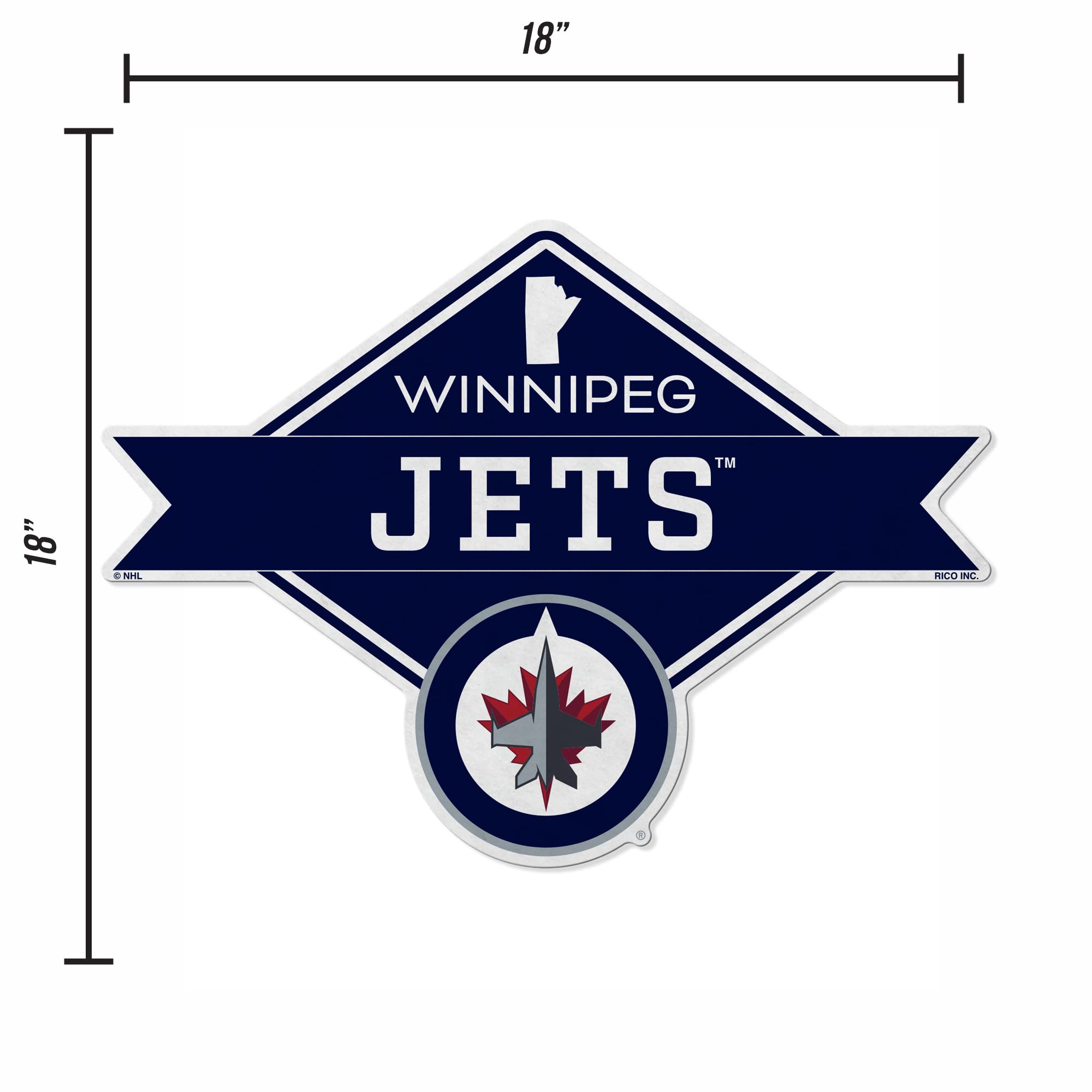 Rico Industries Nhl Winnipeg Jets Diamond Shape Cut Pennant - Home And Living Room D  Cor - Soft Felt Ez To Hang